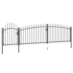 Portail de  Woerden avec pointe en forme de lance 5 x 1,25 m noir