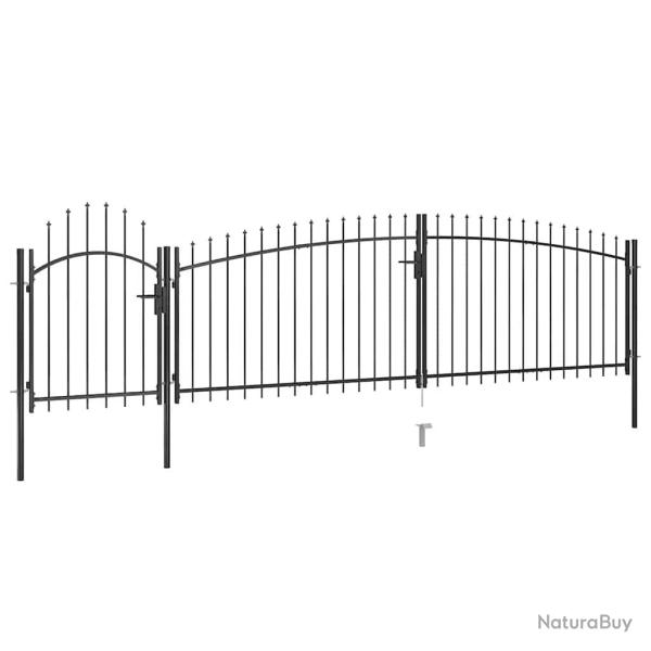 Portail de  Woerden avec pointe en forme de lance 5 x 1,25 m noir