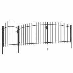 Portail de Woerden avec pointe en forme de lance 5 x 1,5 m noir