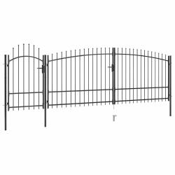 Portail de Woerden avec pointe en forme de lance, 5 x 1,75 m, noir