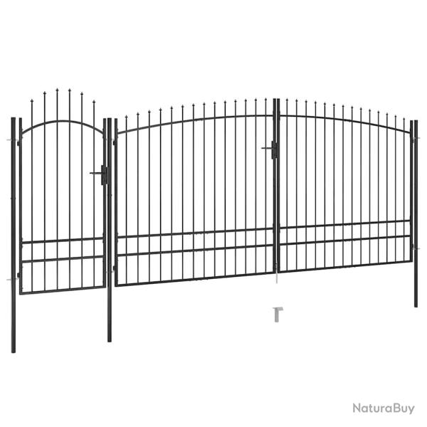Portail de  Woerden avec pointe en forme de lance 5 x 1,95 m noir