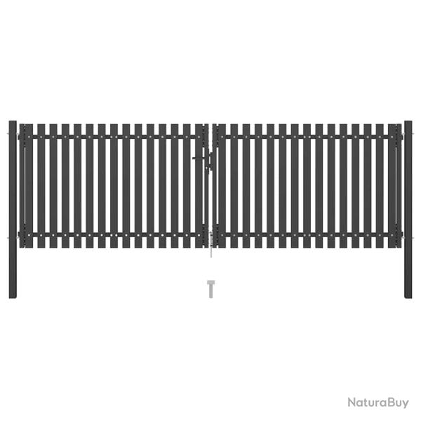 Portail de  en acier 400x100 cm anthracite