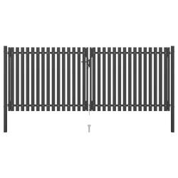 Portail de  en acier 400 x 125 cm anthracite