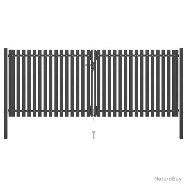 Portail de  en acier 400 x 125 cm anthracite