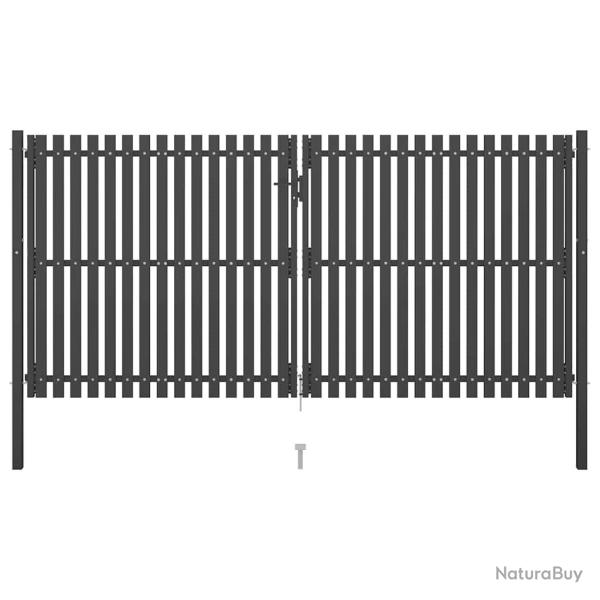 Portail de  en acier 400 x 175 cm anthracite