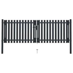 Portail double en acier 300x100 cm anthracite