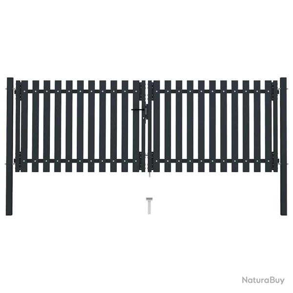Portail double en acier 300x100 cm anthracite