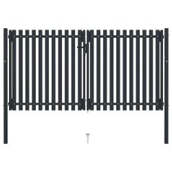 Portail double en acier 300x150 cm anthracite