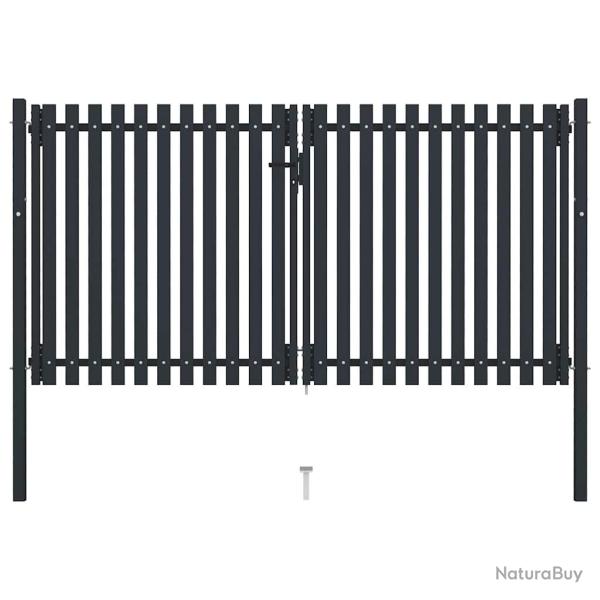 Portail double en acier 300x150 cm anthracite