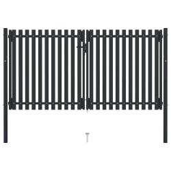 Portail double en acier 300 x 175 cm anthracite