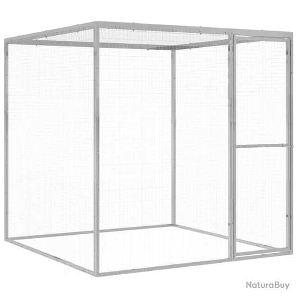 Cage pour chat 1,5x1,5x1,5 m Acier galvanis�