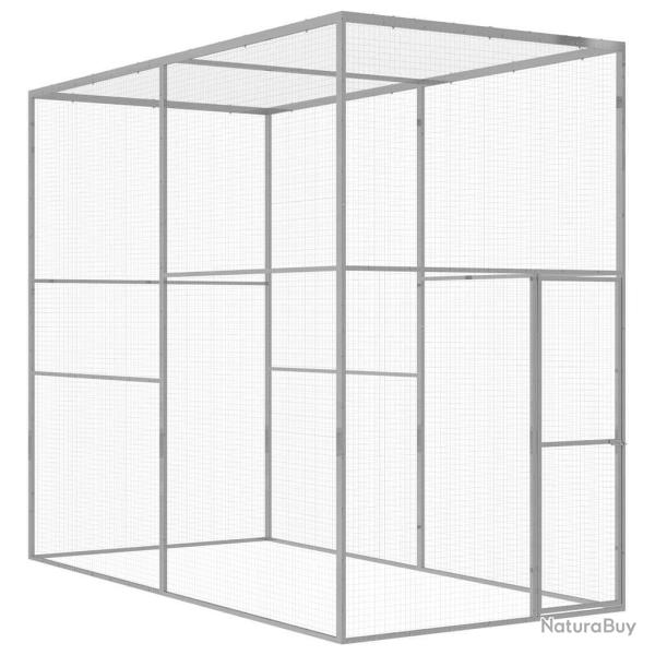 Cage pour chat 3x1,5x2,5 m Acier galvanis�
