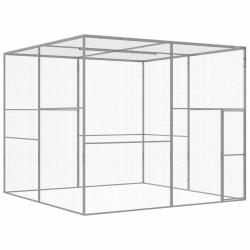 Cage pour chat 3x3x2,5 m Acier galvanis&eacute;