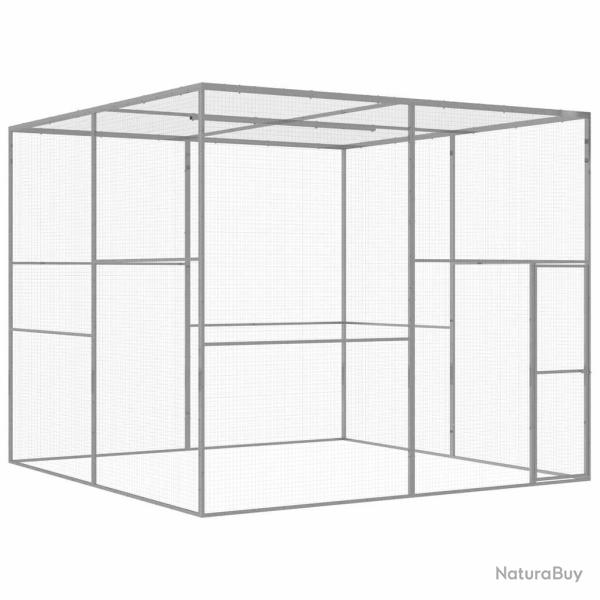 Cage pour chat 3x3x2,5 m Acier galvanis�