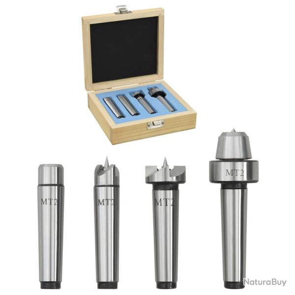 Centres de tour � bois 4 pcs MT2 Acier