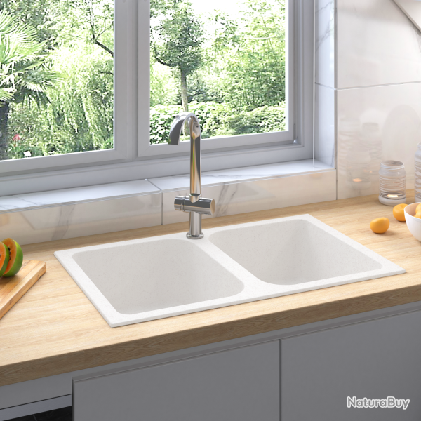 �vier de cuisine Blanc 76 x 48 x 30 cm Quartz et r�sine