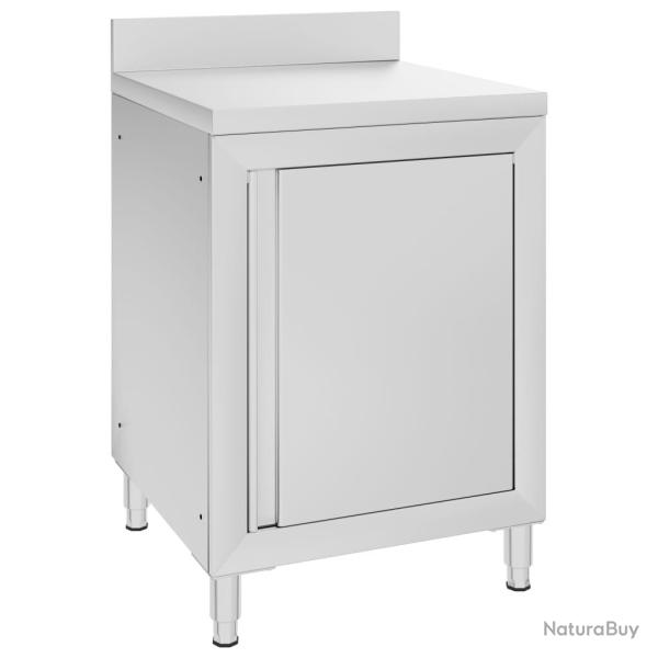 Table de travail commerciale avec armoire 60x60x96 cm Inox