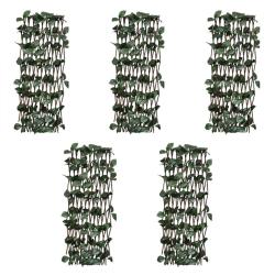 Cl&ocirc;tures &agrave; treillis de saule 5pcs feuille artificielle 180x30cm