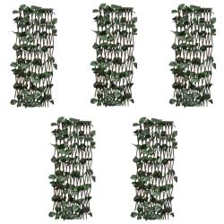 Cl&ocirc;tures &agrave; treillis de saule 5pcs feuille artificielle 180x60cm
