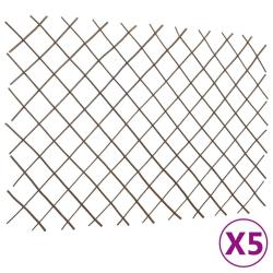 Cl&ocirc;tures en treillis de saule 5 pcs 180x120 cm
