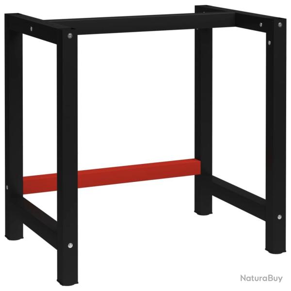 Cadre de banc de travail M�tal 80x57x79 cm Noir et rouge
