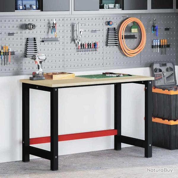 Cadre de banc de travail M�tal 120x57x79 cm Noir et rouge