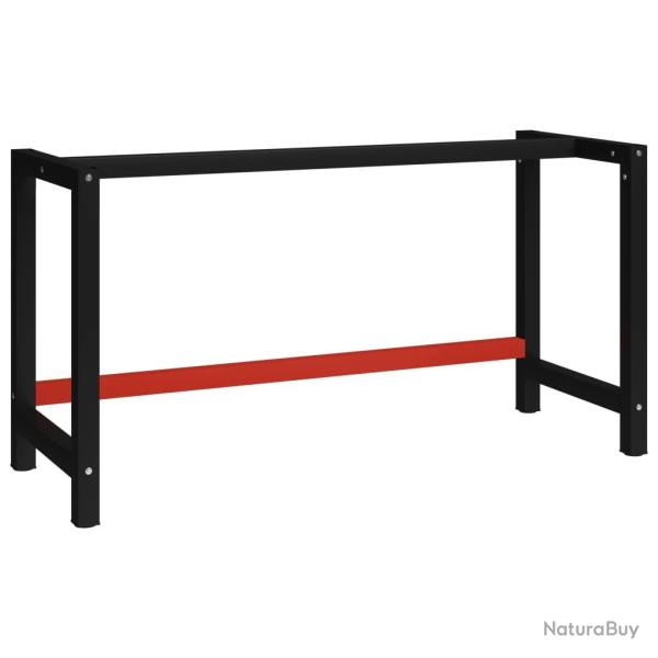 Cadre de banc de travail M�tal 150x57x79 cm Noir et rouge