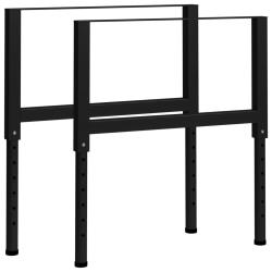 Cadres d'&eacute;tabli r&eacute;glables 2 pcs M&eacute;tal 85x(69-95,5) cm Noir