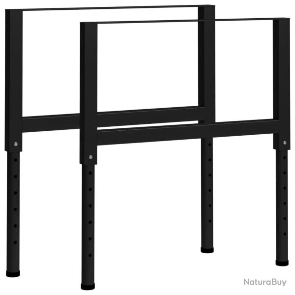 Cadres d'�tabli r�glables 2 pcs M�tal 85x(69-95,5) cm Noir