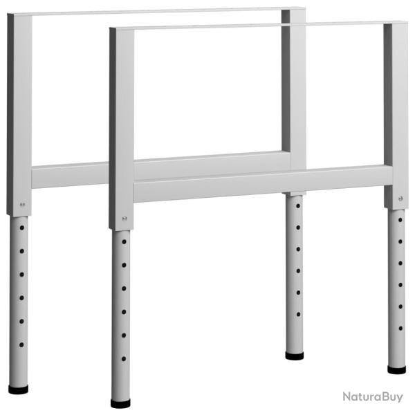 Cadres d'�tabli r�glables 2 pcs M�tal 85x(69-95,5) cm Gris