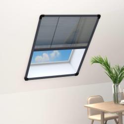 Moustiquaire pliss&eacute;e pour fen&ecirc;tre Aluminium Anthracite 60x80 cm