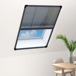 Moustiquaire pliss&eacute;e pour fen&ecirc;tre Aluminium Anthracite 80x120cm