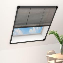 Moustiquaire pliss&eacute;e pour fen&ecirc;tre Aluminium Anthracite 80x160cm