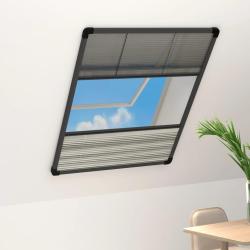 Moustiquaire pliss&eacute;e pour fen&ecirc;tre Aluminium 60x80cm avec auvent