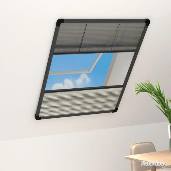 Moustiquaire pliss�e pour fen�tre Aluminium 60x80cm avec auvent