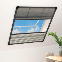 Moustiquaire pliss&eacute;e pour fen&ecirc;tre Aluminium 80x100 cm et auvent