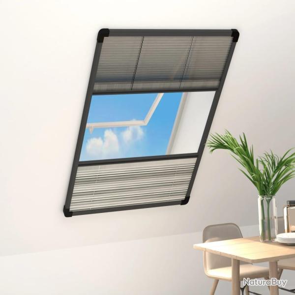 Moustiquaire pliss�e pour fen�tre Aluminium 80x160 cm et auvent