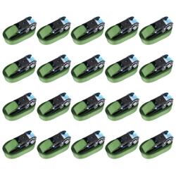 Sangles d'arrimage &agrave; cliquet 20 pcs 800 daN 6 m Vert