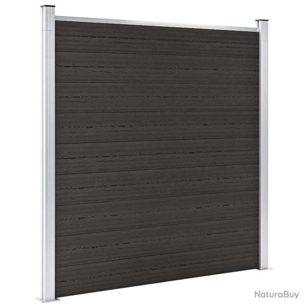 Panneau de cl�ture WPC 180x186 cm Noir