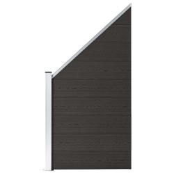 Panneau de cl&ocirc;ture WPC 95x(105-180) cm Noir