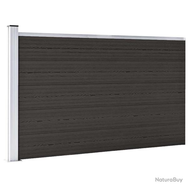 Panneau de cl�ture WPC 175x105 cm Noir