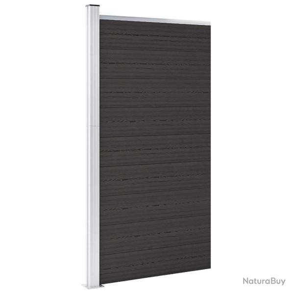 Panneau de cl�ture WPC 95x186 cm Noir