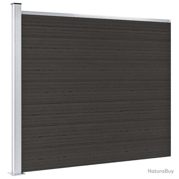Panneau de cl�ture WPC 175x146 cm Noir