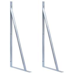 Supports pour poteau de cl&ocirc;ture 2 pcs Acier galvanis&eacute;