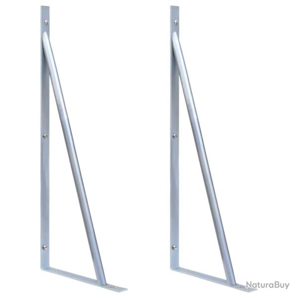 Supports pour poteau de cl�ture 2 pcs Acier galvanis�