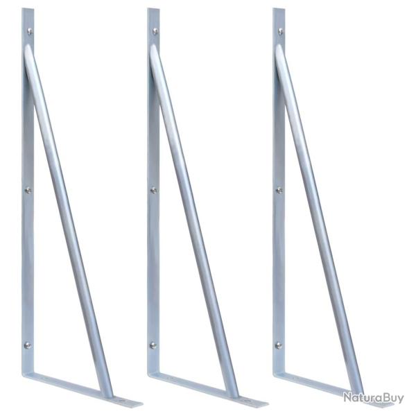 Supports pour poteau de cl�ture 3 pcs Acier galvanis�