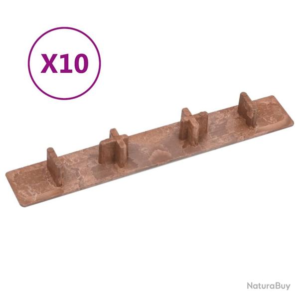 Embouts de terrasse 10 pcs Marron Plastique