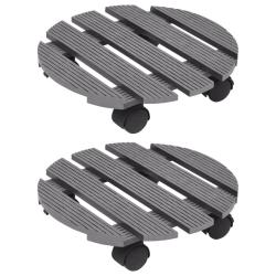 Chariots &agrave; plantes 2 pcs Gris &Oslash;30x7,5 cm WPC