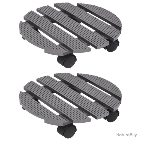 Chariots � plantes 2 pcs Gris �30x7,5 cm WPC