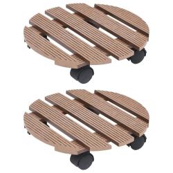 Chariots &agrave; plantes 2 pcs Marron &Oslash;30x7,5 cm WPC
